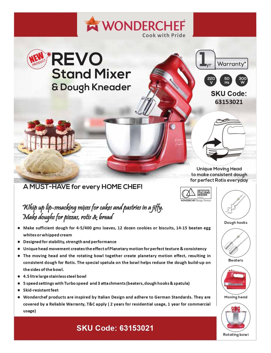 Wonderchef revo stand mixer deals and dough kneader